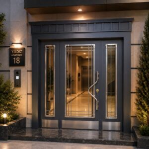 Big Door 1001 Apartman Giriş Kapısı Antrasit Gri